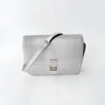 Celine Classic Box Bag in Silver Calfskin